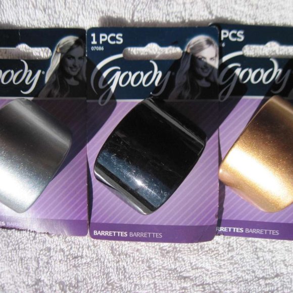 Small Short Deep Arched Goody Plastic Hair Barrette Metal Back Closure Arch - Picture 2 of 6